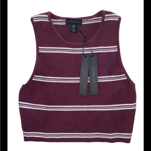 House of Harlow 1960 Tops - NWOT Striped Ribbed Crop Top Small